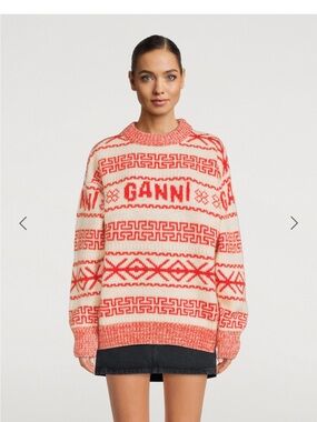 GANNI
Intarsia Wool Sweater